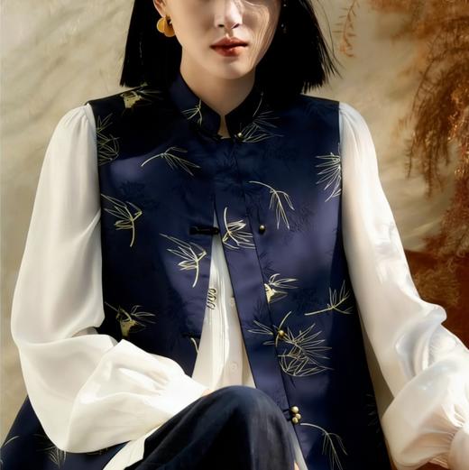 新中式「竹燕春晖」马甲   燕子竹青雅致韵味（3天发货） 商品图9