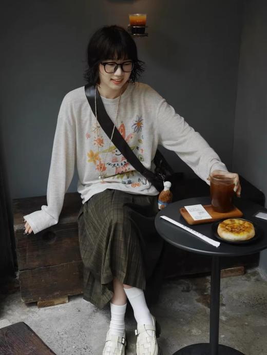 刘宇宁 陈奕恒同款花园涂鸦彩绘长袖罩衫 商品图11