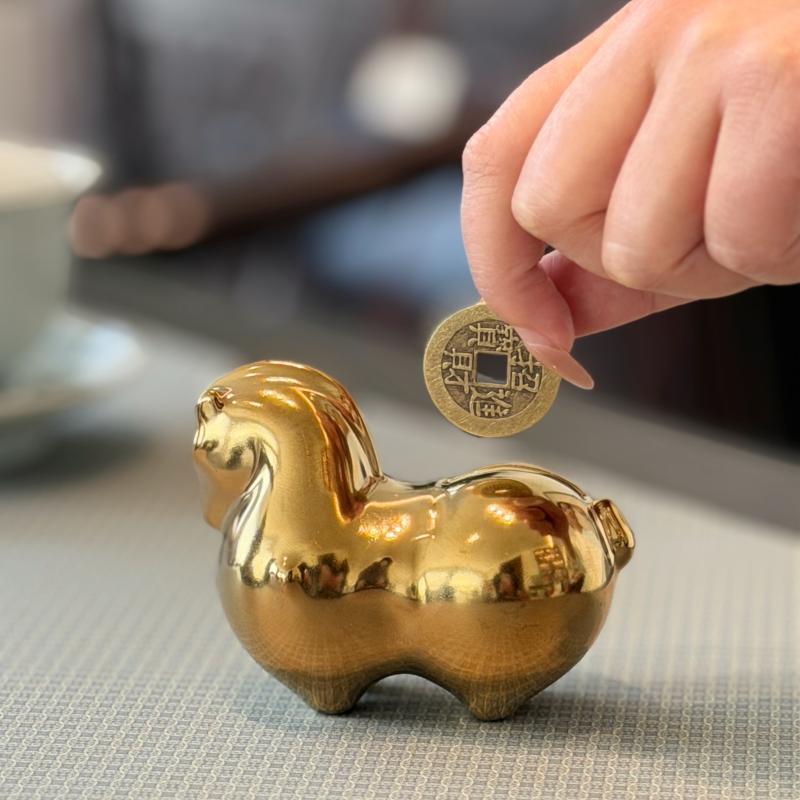 2026非遗汝瓷“有钱马” 汝山明出品 配赠礼盒、礼袋 送礼佳品