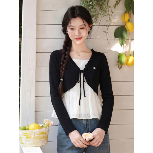 鹿向南【0402/20:00新品前1小时7折限量100件】黑白拼色T恤 商品图1