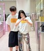 F033181春夏季新款舒适透气复古印花字母LOGO情侣款圆领T恤短袖 商品缩略图5