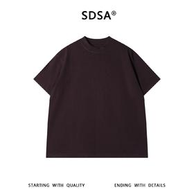 SDSA男装2026新款高贵轻奢韩系极简风纯色圆领短袖T恤宽松百搭潮