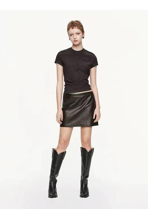 F033171春夏季新款时尚百搭印花圆领水溶汤钻工艺短袖T恤 商品图2