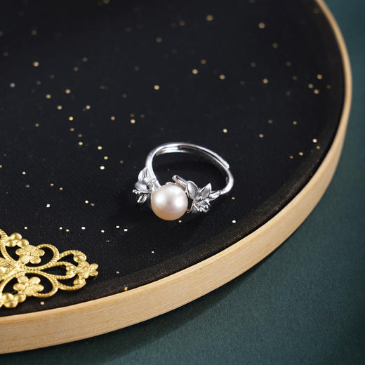 子佩集【浓情花语】银S925珍珠惜王妃戒指【R1808】双色百合花2602 商品图2