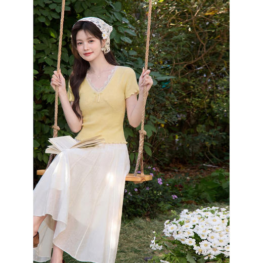 鹿向南【0402/20:00新品前1小时7折限量100件】黄色T恤 商品图3