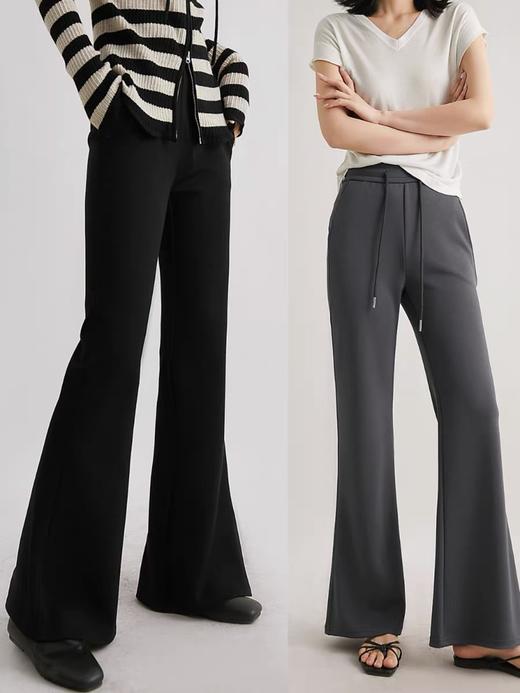 【限时秒杀！4.12下架， 库存有限，秒杀品任意两件再优惠10元 】笑涵阁同款美式喇叭裤，款抽绳松紧腰设计，微辣版型太显腿细了，衬托出双腿线条笔直修长-梵轩 商品图3