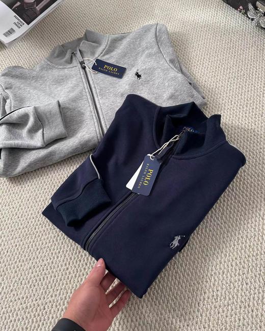 F0331111基础百搭款全棉针织大毛圈立领全拉链衫外套 商品图4