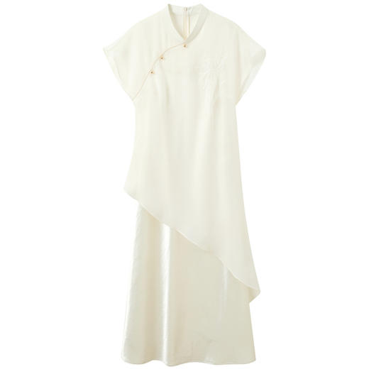 【醉卧花阴】三彩2026夏季新款缎面吊带裙欧根纱罩衫连衣裙C 商品图4