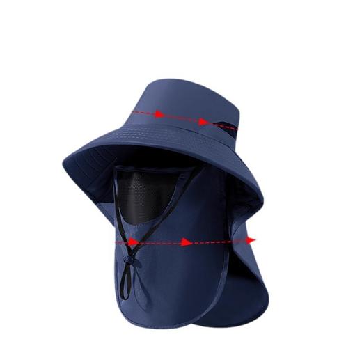 【透气不闷！有效遮阳】渔夫帽防紫外线遮阳钓鱼遮脸护颈一体防晒帽大檐帽子。xa 商品图4