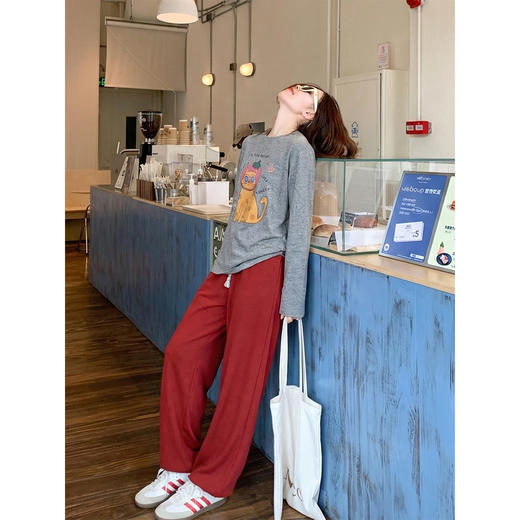 <曾小咸推荐>4.1现货秒杀 ！微信超特价！韩系小猫印花长袖 日常149.99 立减90 秒杀59.99！！ 商品图2