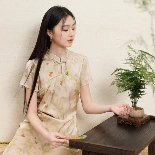 【留连戏蝶】三彩2026夏季新款新中式连衣裙改良旗袍裙C 商品图2