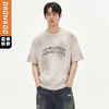 DRONKOO 2026 圆领胸前双排大字母满身晕染工艺做旧微阔短袖T恤 商品缩略图0