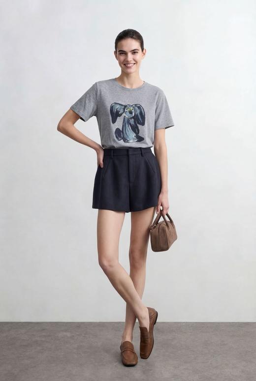 二店y 【XT6077】江南家！艺术涂鸦印花长绒棉圆领宽松T恤 商品图5