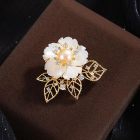 子佩集【花映鸿图】珍珠惜王妃胸针【XXXZ257】五瓣花2602