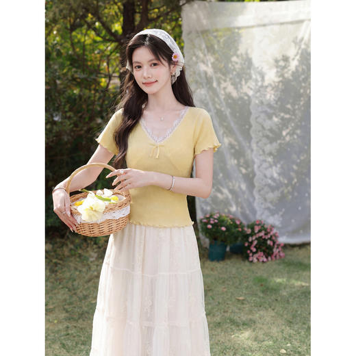 鹿向南【0402/20:00新品前1小时7折限量100件】黄色T恤 商品图4