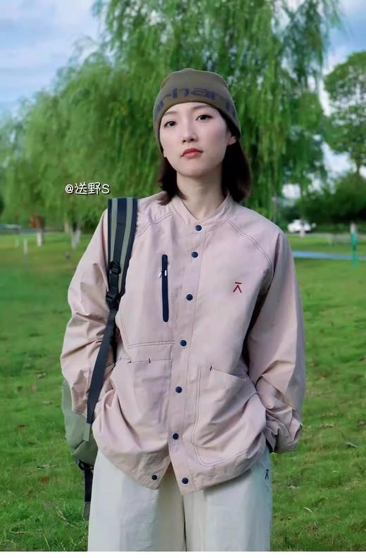 爱*米同款户外休闲廓形口袋立领衬衫式外套 商品图11