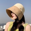 硬核防晒！超大檐！2026法式遮阳帽女出游大头围度假可扎马尾渔夫帽显脸小！ 商品缩略图2