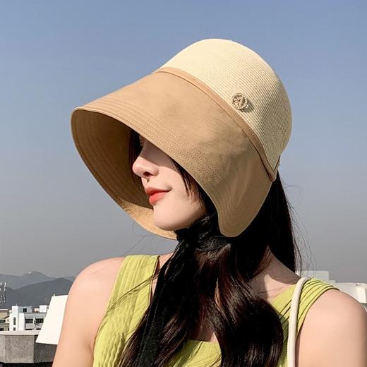 硬核防晒！超大檐！2026法式遮阳帽女出游大头围度假可扎马尾渔夫帽显脸小！ 商品图2