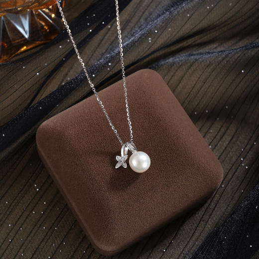 子佩集【四叶花开】银S925珍珠惜王妃套链项链【W3659】双色四瓣花2602 商品图3