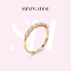 ShiningHouse[培育] 18k金钻石戒指 排钻戒指人工真钻人造钻石K金戒指设计感简约钻石戒指悦己送礼臻选【此商品不支持7天无理由退货退款】预计3日发货