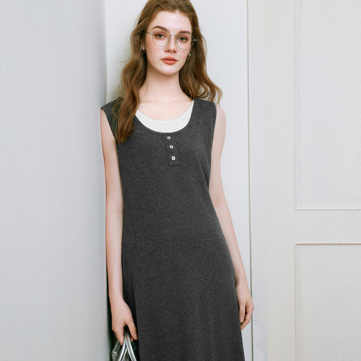 【商场同款】诗凡黎假两件拼接背心裙2025夏针织连衣裙3G4290541 商品图2