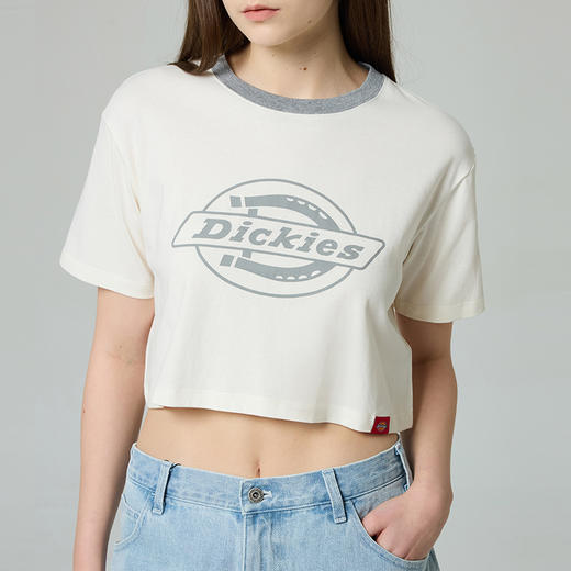 Dickies弹力修身短款T恤 前胸LOGO印花女式短袖 DK0A88E6 商品图1