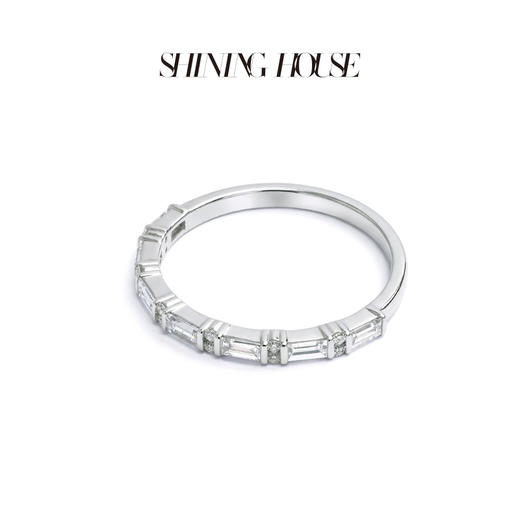 ShiningHouse[培育] 18k金钻石戒指 排钻戒指人工真钻人造钻石K金戒指设计感简约钻石戒指悦己送礼臻选【此商品不支持7天无理由退货退款】预计3日发货 商品图2
