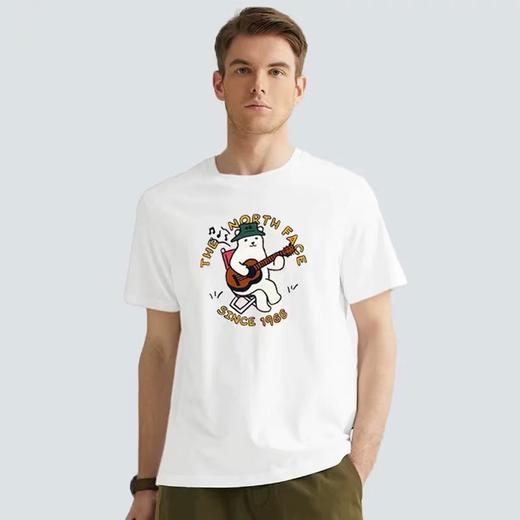 F0331110春夏新款亲肤透气时尚百搭情侣款户外吉他熊短袖T恤 商品图4