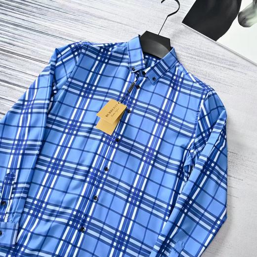 F033107春季新款柔软舒适吸汗桑蚕丝商务休闲格子长袖衬衫衬衣 商品图11