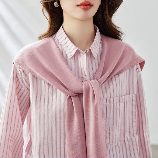 披肩条纹衬衫 | 温柔又显瘦，通勤约会都能穿！ 商品图4