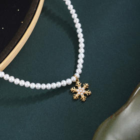 子佩集【瑞雪霜华】银S925珍珠惜王妃耳钉【ZZXL051】镀金雪花2602