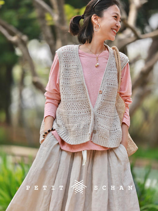 Petit Schan小闪 CLO#1070 Censer peak 日照香炉 棉亚麻休闲长袖T恤 商品图3