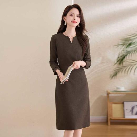 春季职业气质显瘦连衣裙长袖女款新款时髦潮流高级感裙子ZYF8609 商品图3