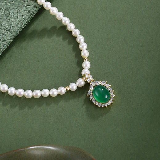 子佩集【‌璀璨韶光】珍珠惜王妃项链【XXXL023】绿玉髓椭圆双色2602 商品图1