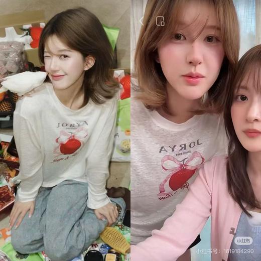 F033155春夏季新款软糯亲肤百搭减龄防晒苹果印花长袖T恤 商品图9