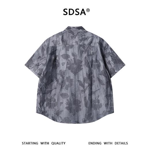 SDSA男装2026新款高贵轻奢时尚简约撞色磨毛短袖衬衫百搭时尚上衣 商品图4