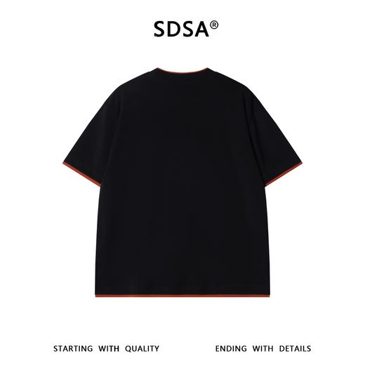 SDSA男装2026新款高贵轻奢潮牌撞色拼接假两件短袖T恤百搭时尚 商品图4