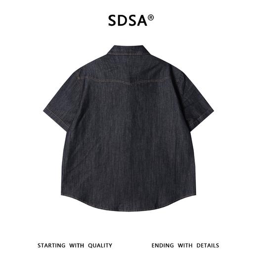 SDSA男装2026新款高贵轻奢美式复古双口袋牛仔短袖衬衫百搭时尚 商品图4