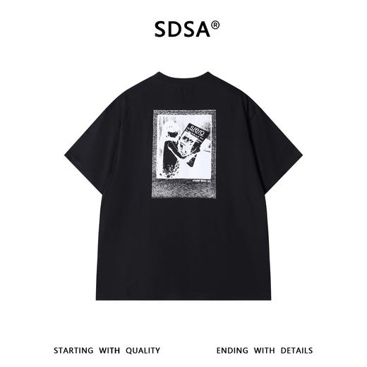 SDSA男装2026新款高贵轻奢美式潮牌撞色印花圆领短袖T恤百搭上衣 商品图4