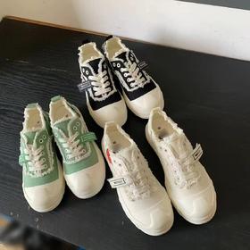 F0331150春夏新款透气小白鞋女款布鞋百搭饼干鞋厚底帆布鞋