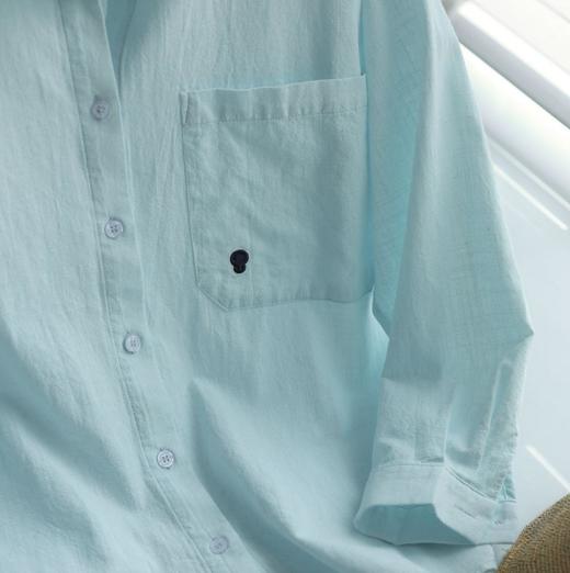 【3-5天发货】伊泺杉老钱风纯棉贝壳刺绣衬衫 商品图8