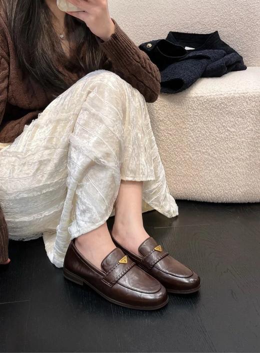 手抓牛皮！纪华菲手工编织乐福鞋  26Y03114- 商品图0