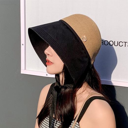 硬核防晒！超大檐！2026法式遮阳帽女出游大头围度假可扎马尾渔夫帽显脸小！ 商品图0
