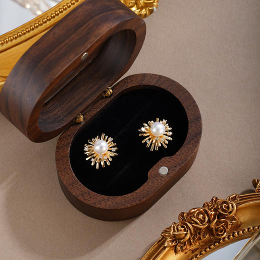 子佩集【烟火星辰】银S925珍珠惜王妃耳钉【E4975】镀金烟花2602 商品图1