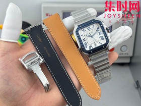 GF卡地亚山度士系列 山度士大号 钢带款 间蓝方形男士腕表 绝对是绕不开的经典 表径39.8mm