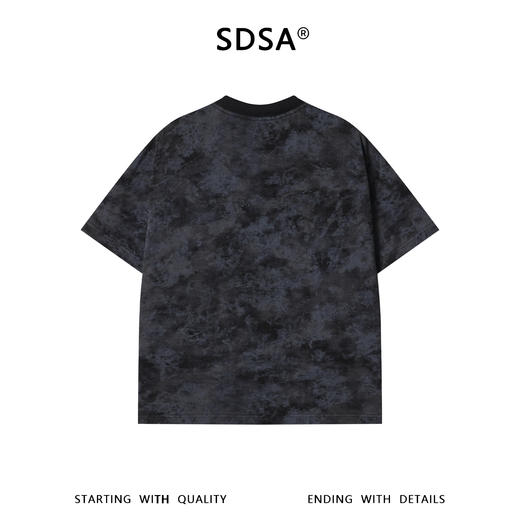SDSA男装2026新款轻奢小众设计扎染领系带装饰圆领短袖T恤百搭 商品图1