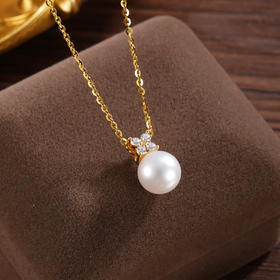 子佩集【四叶香微】银S925珍珠惜王妃套链项链【P2061】镀金四叶草2602