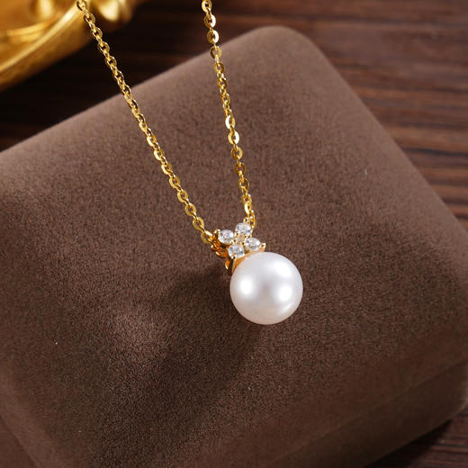 子佩集【四叶香微】银S925珍珠惜王妃套链项链【P2061】镀金四叶草2602 商品图0