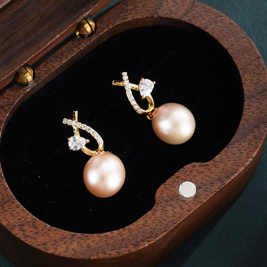 子佩集【时空奇遇】银S925珍珠惜王妃耳钉【YE0829】双色丝带交叉2602 商品图1