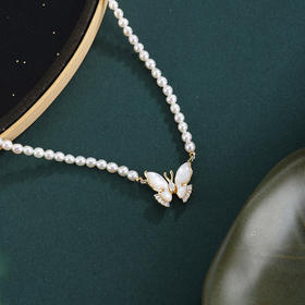 子佩集【幻蝶精灵】珍珠惜王妃项链【XXXL031】镀金蝴蝶2602